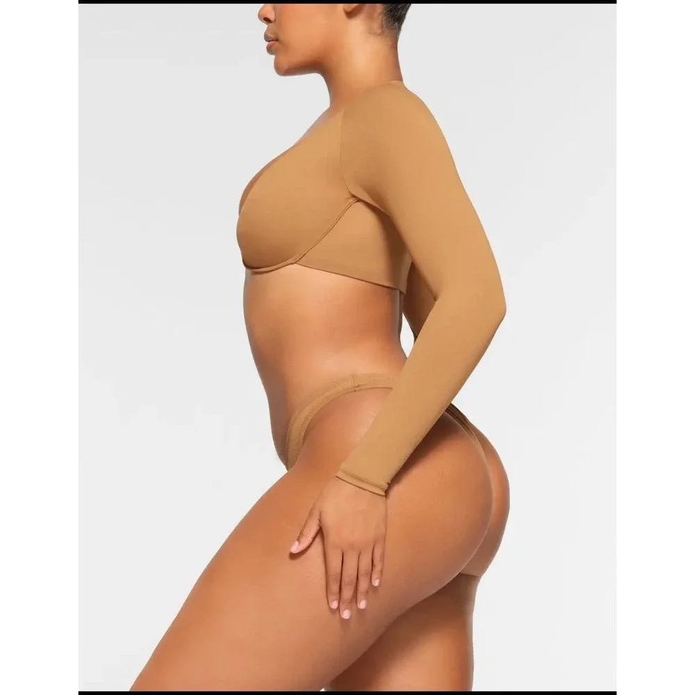 SKIMS Recycled Swim Long Sleeve Underwire Top / Color: Ochre /‎ 2X